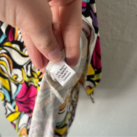 Vintage Y2K Top Women's Large The Pyramid Collection Hippie Floral Dopamine Boho - Picture 7 of 8